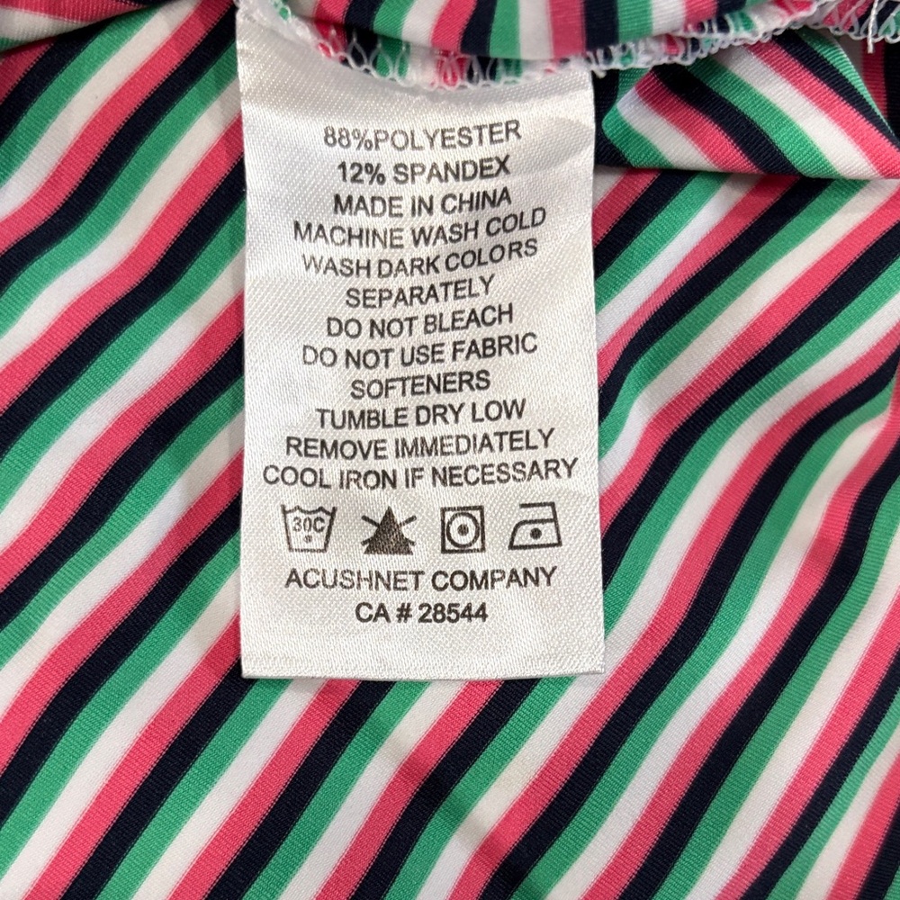 Foot Joy ,Men's Golf Striped Polo Shirt - Black,Pink,Green, Size L - Picture 15 of 15